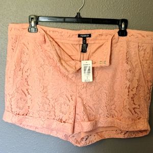 Torrid size 2 NWT Blush (pink) lace shorts